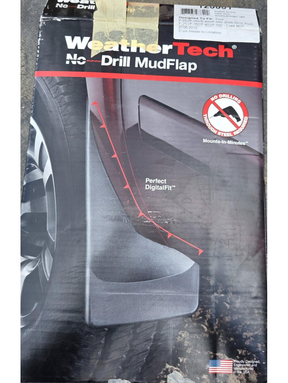 WeatherTech 120001 No-Drill MudFlaps Ford F250 F350 F450 F550 2008-2010 Black